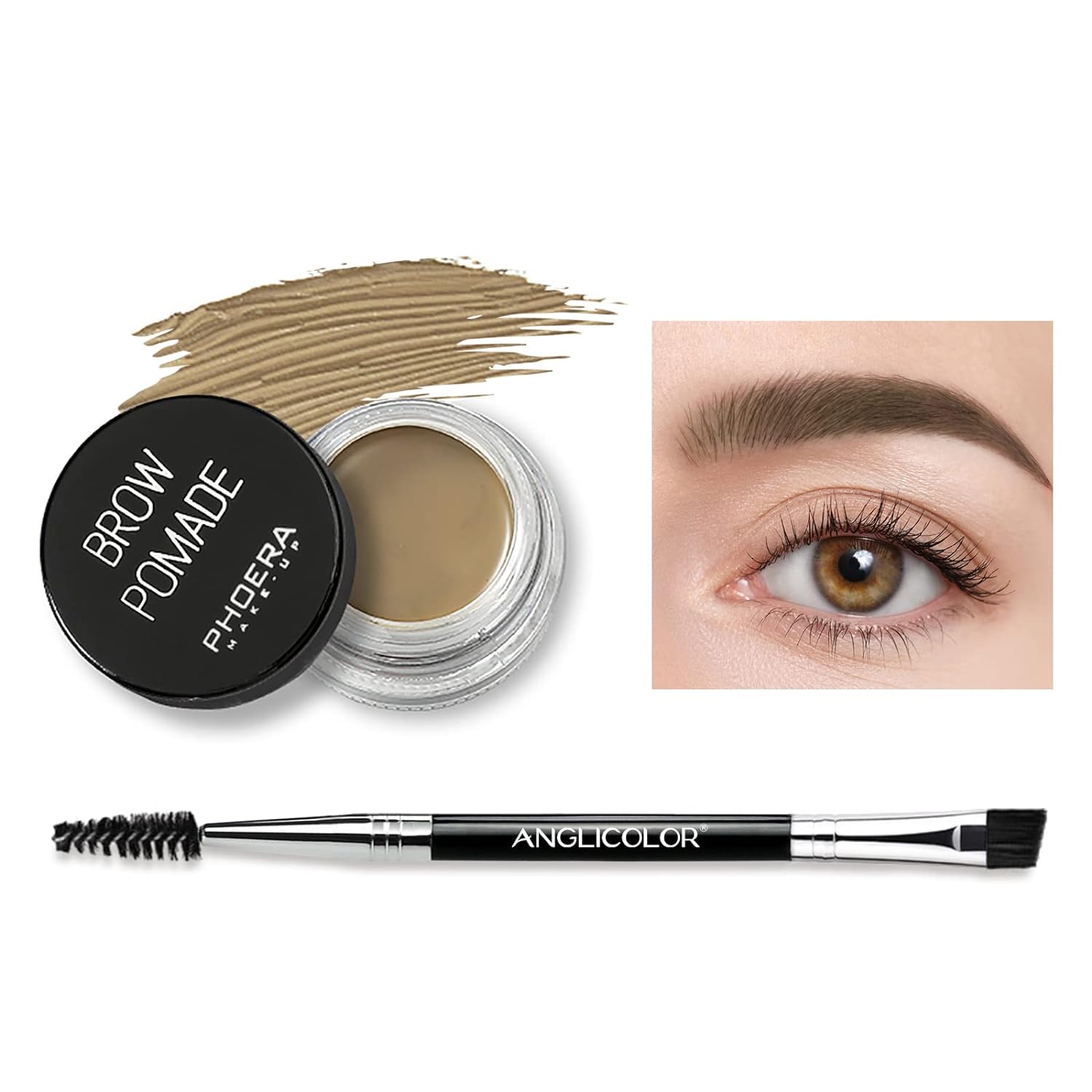 Phoera Eyebrow Cream, 6 Colours, Eyebrow Pomade, Waterproof Eyebrow Pomade Gel, Make-Up, Waterproof Eyebrow for Long-Lasting Eyebrow Makeup (Blonde)