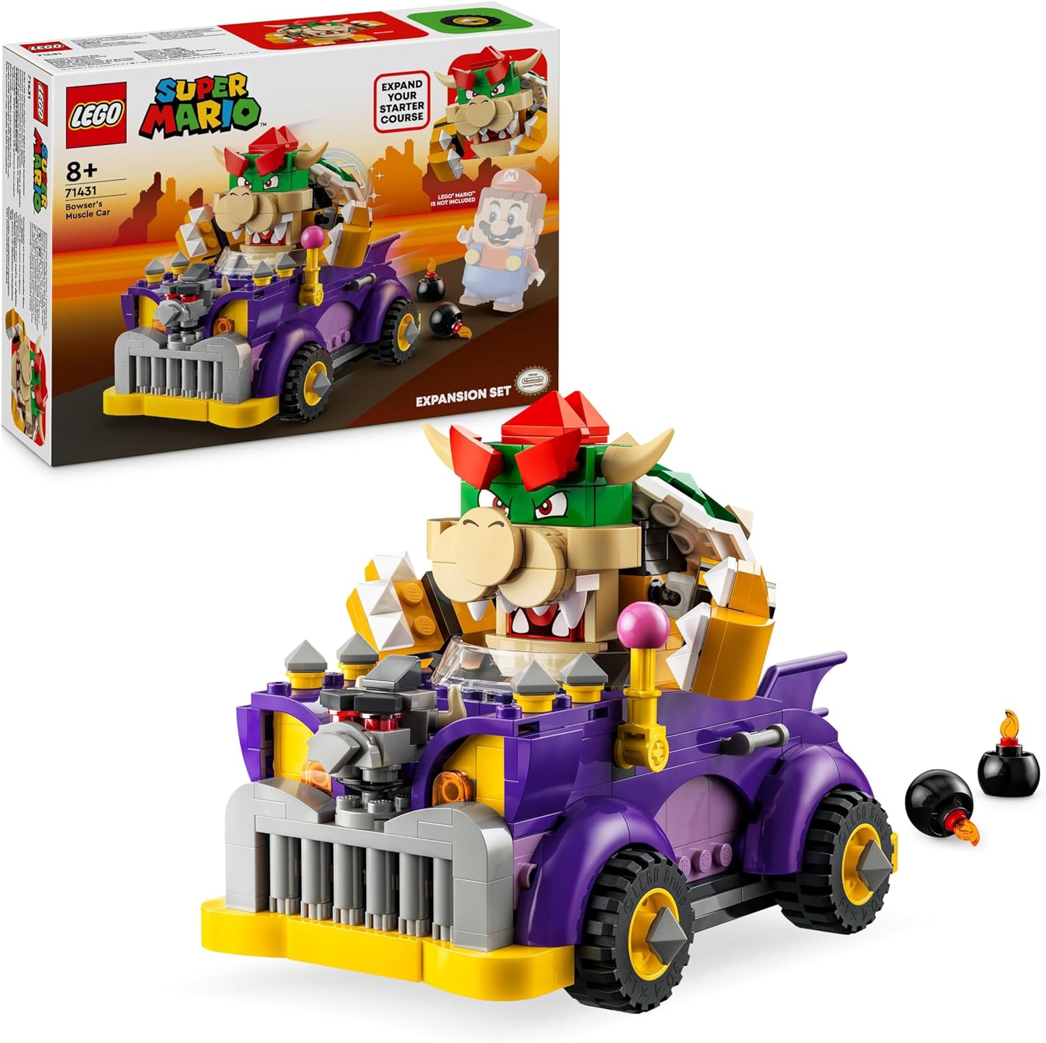 LEGO Super Mario Bowsers Monster Truck - Expansion Set, Car Toy with Bowser Figure for Boys and Girls, Set with One Character, Gamer Gift for Children from 8 Years 71431
