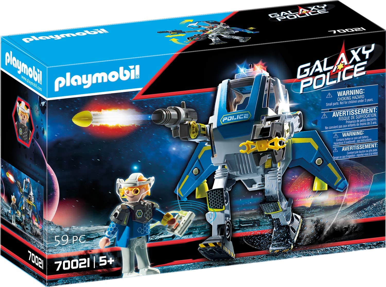 PLAYMOBIL Galaxy Police 70021 Police Robot with Light Effect 5 Years and Ab