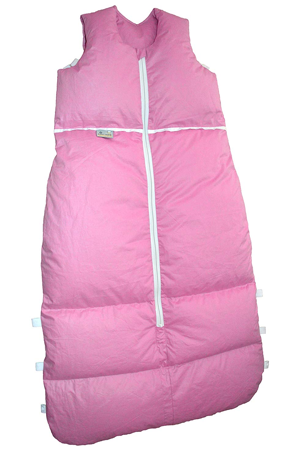 Premium Down Sleeping Bag 110 cm Plain, Adjustable in Length, alterskl. 12 – 24 Months, Pink