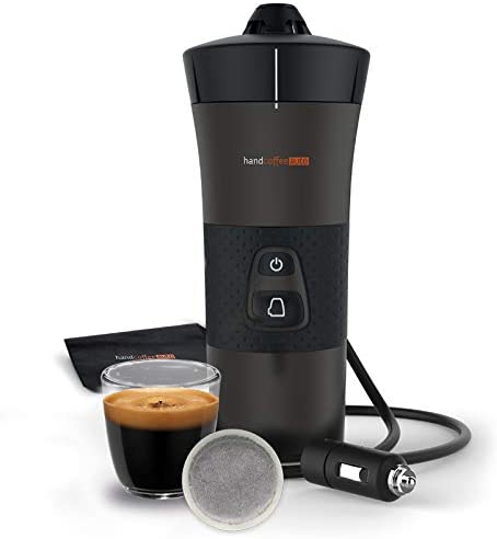 Handcoffee Hand Mobile Coffee Machine for Coffee Pads 12 V Black