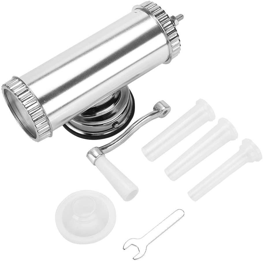 Linel Sausage Maker - 2 lb Aluminium Sausage Stuffer Kit Meat Grinder Sausage Maker Stuffer with Base and Manual Crank for Home or Commercial Use