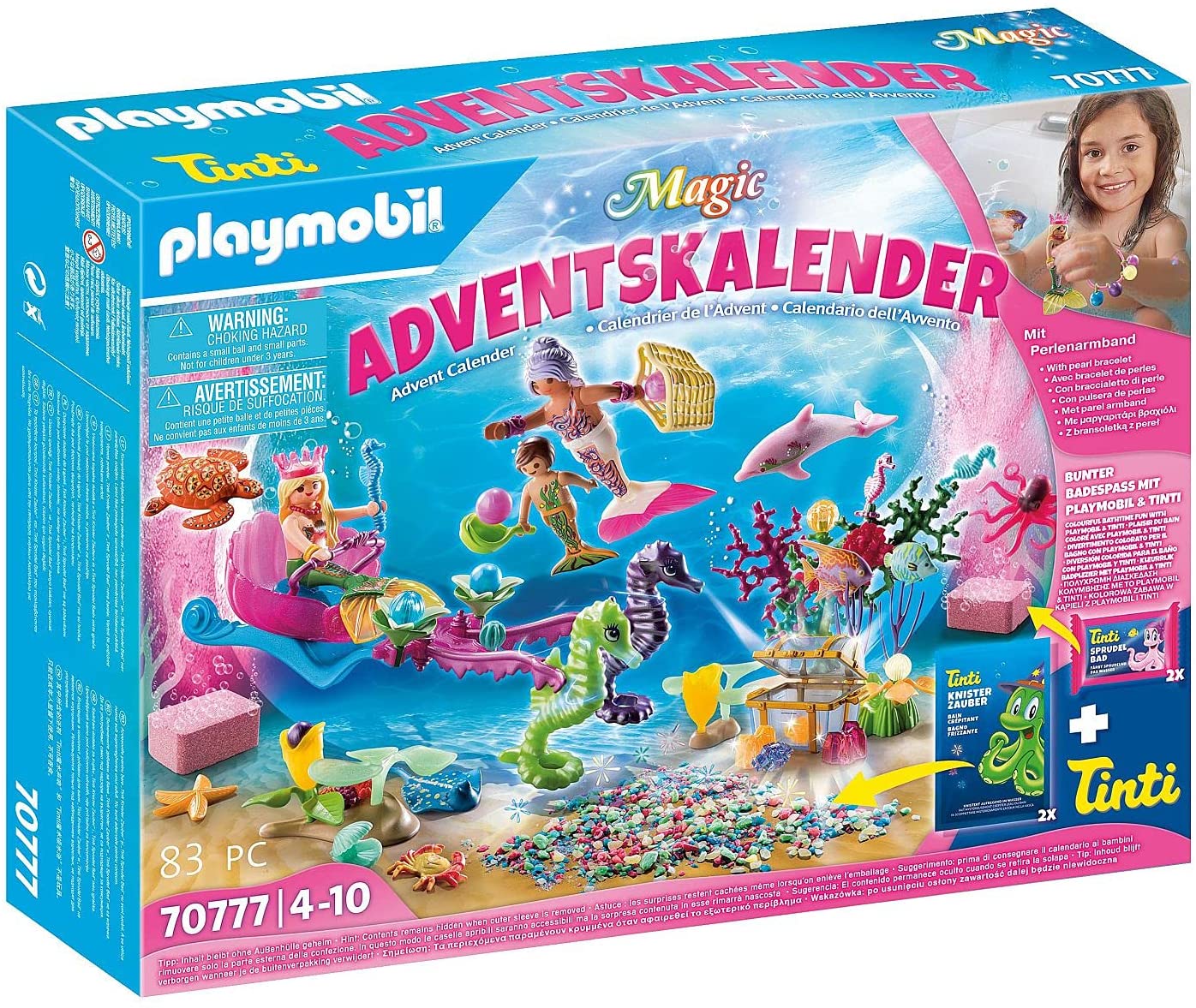 PLAYMOBIL Advent Calendar 2021 - 70777 Bath Fun Mermaids with Many Surprise