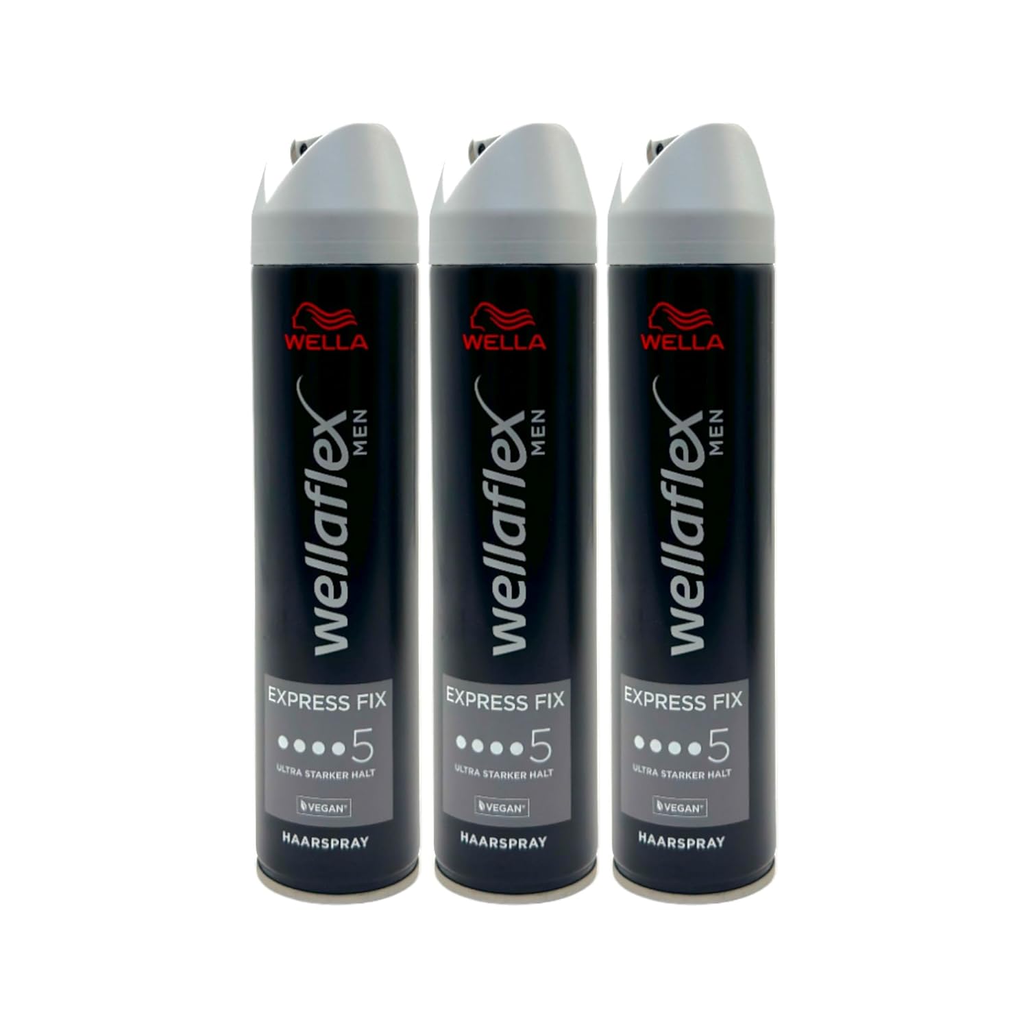 Wella Wellaflex Hair Spray Men Express Fix Ultra Strong Hold 250 ml | Hair Spray for Ultra Strong Hold | Maintains Style Up to 48h (Pack of 3)
