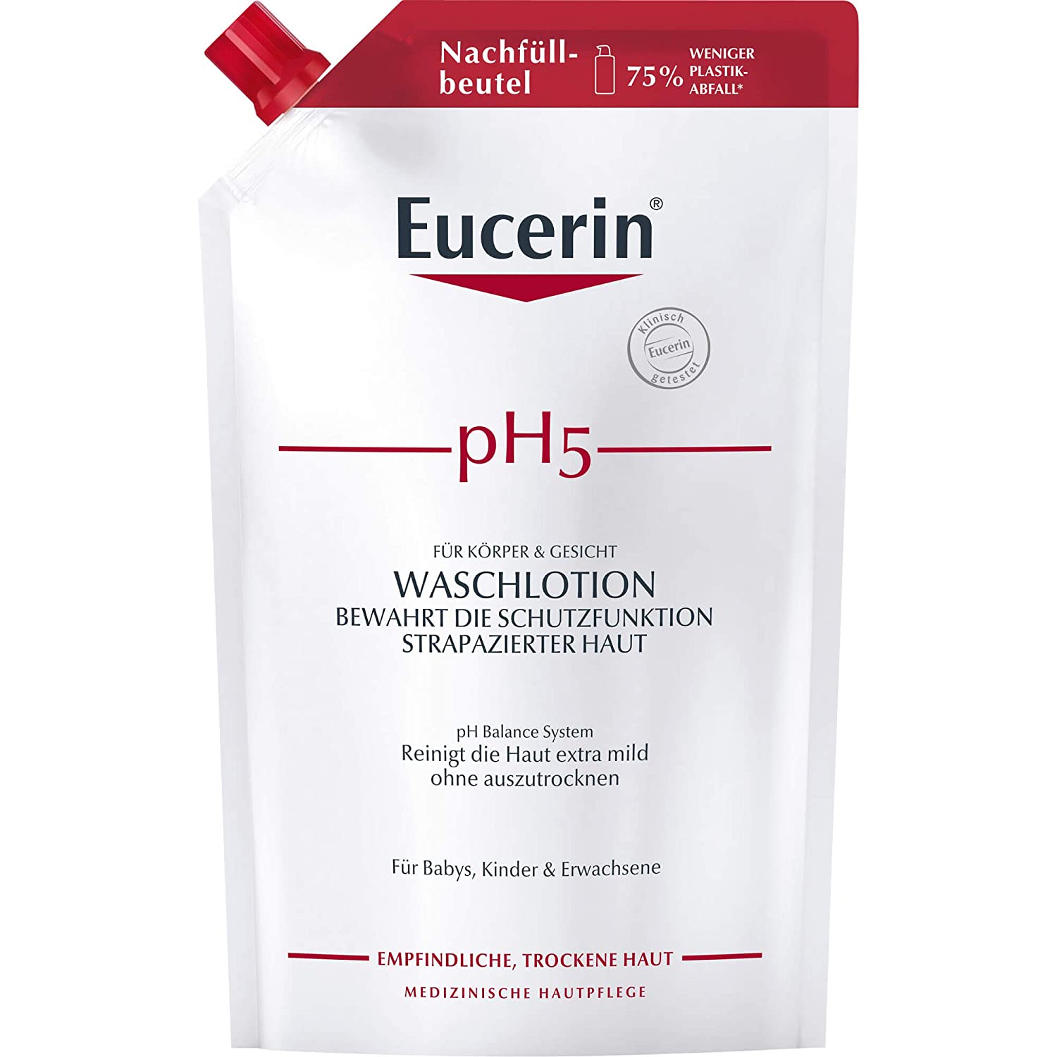 Eucerin pH5 Wash Lotion Refill Bag, 750 ml Gel