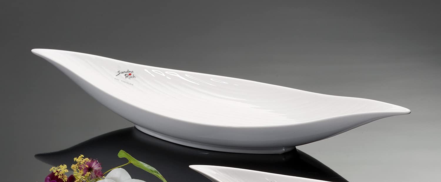 Sandra Rich Porcelain Boat Bowl Porcelain White 46 x 15 cm