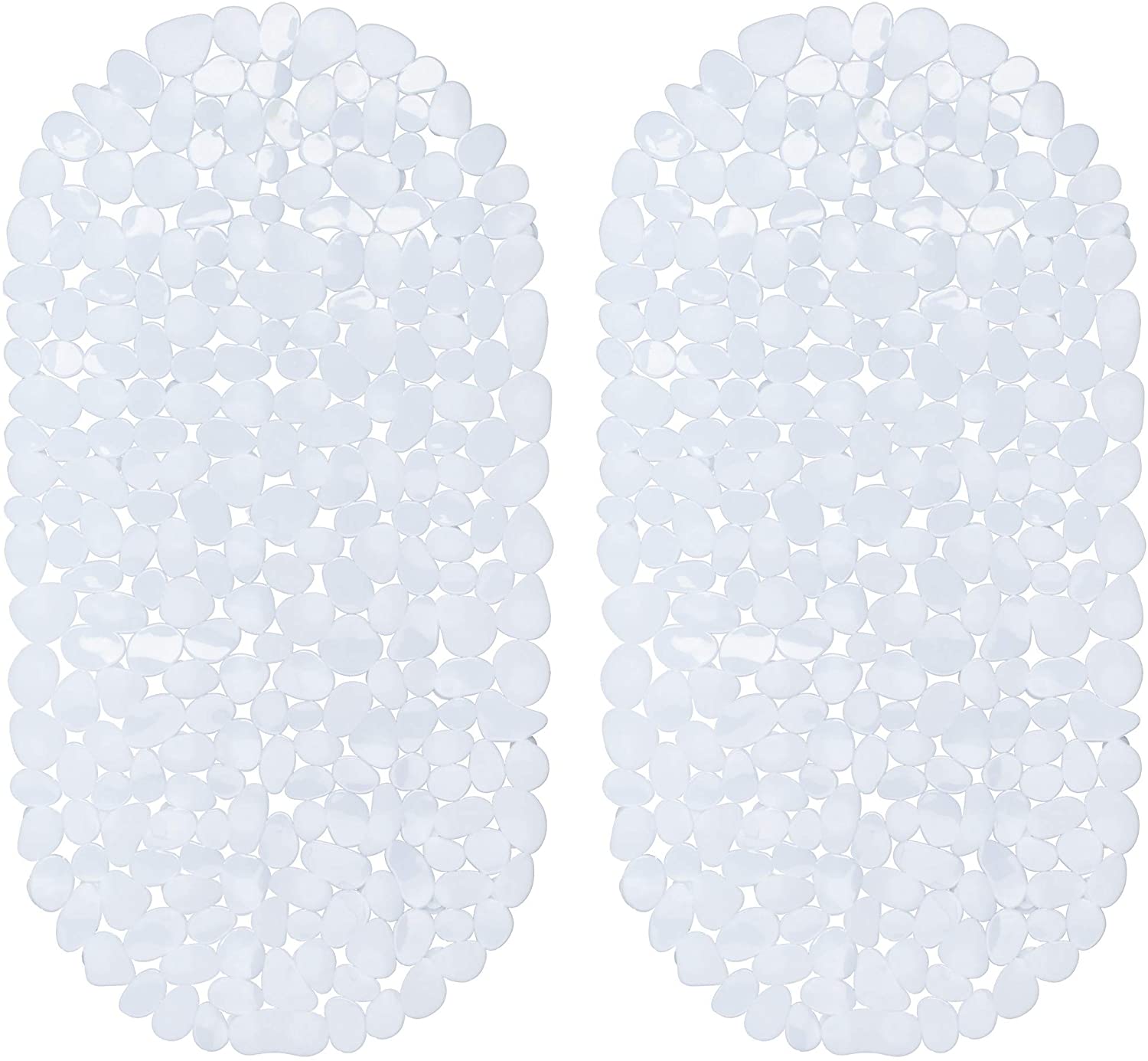 Relaxdays Set Of 2 Bath Mats Stone Look Non-Slip Mat With Suction Cups 66.5
