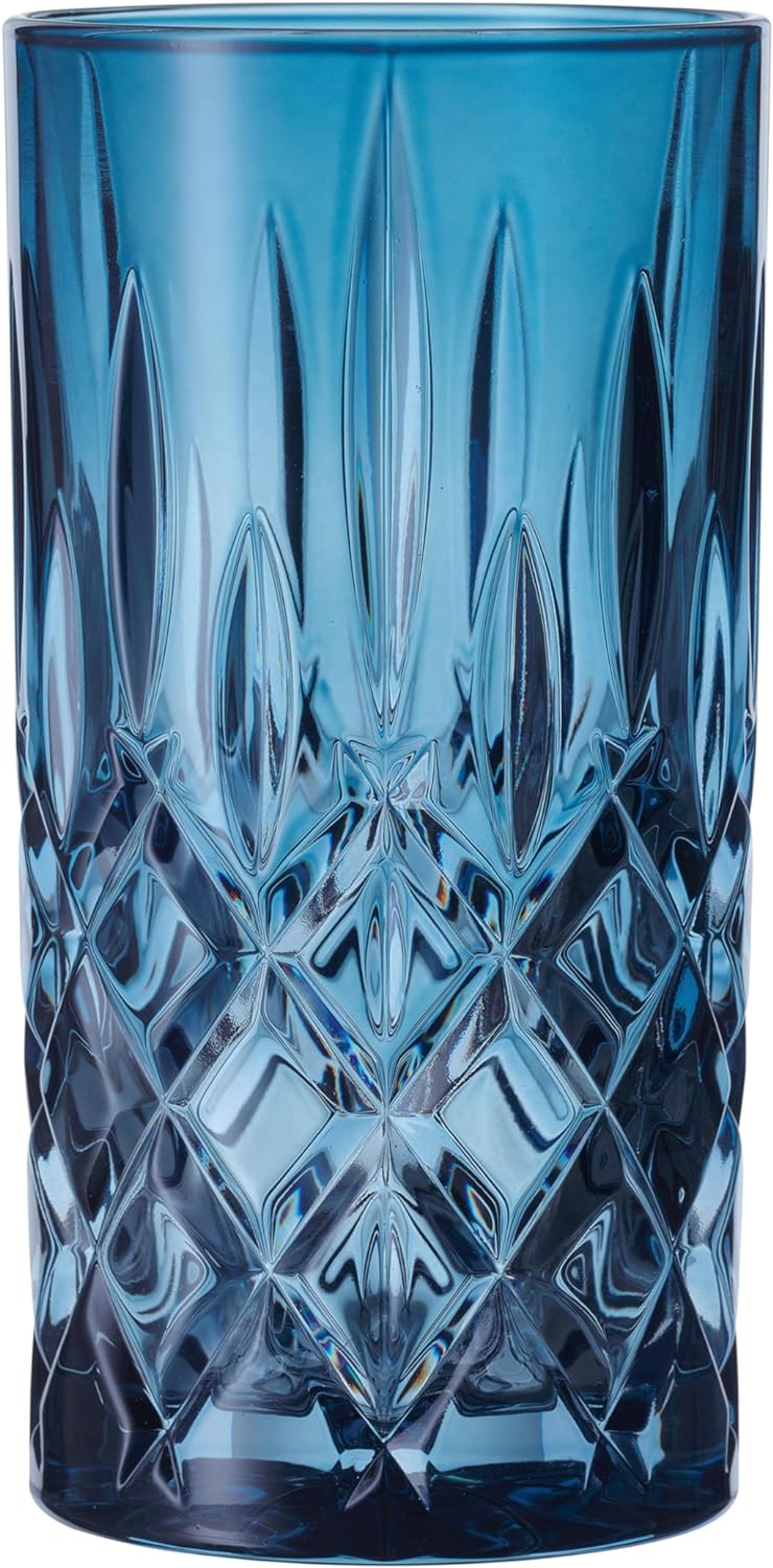 Spiegelau & Nachtmann, 2-part long drink cup set, blue long drink glass, crystal glass, 295 ml, vintage blue, noblesse vintage, 105441