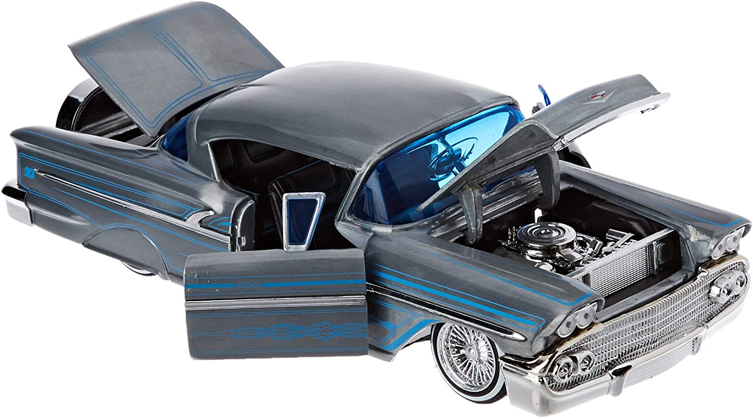 Dickie Toys 253745000 1958 Chevy Impala-Hard Top, Wave 1, Die-Cast Vehicle 