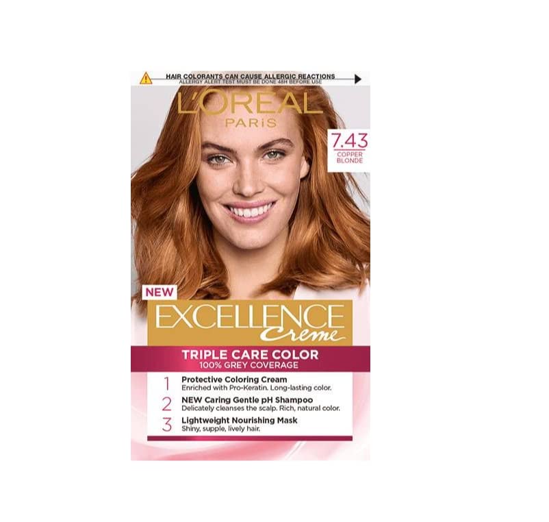 L \ 'Oréal Paris Excellence Colouration 7.43 Copper Gold Blonde