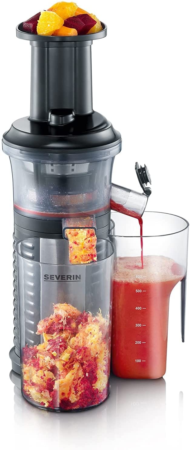 SEVERIN ES 3569 Slow Juicer 150 W Including Frozen Fruits Attachment Black / Stainless Steel