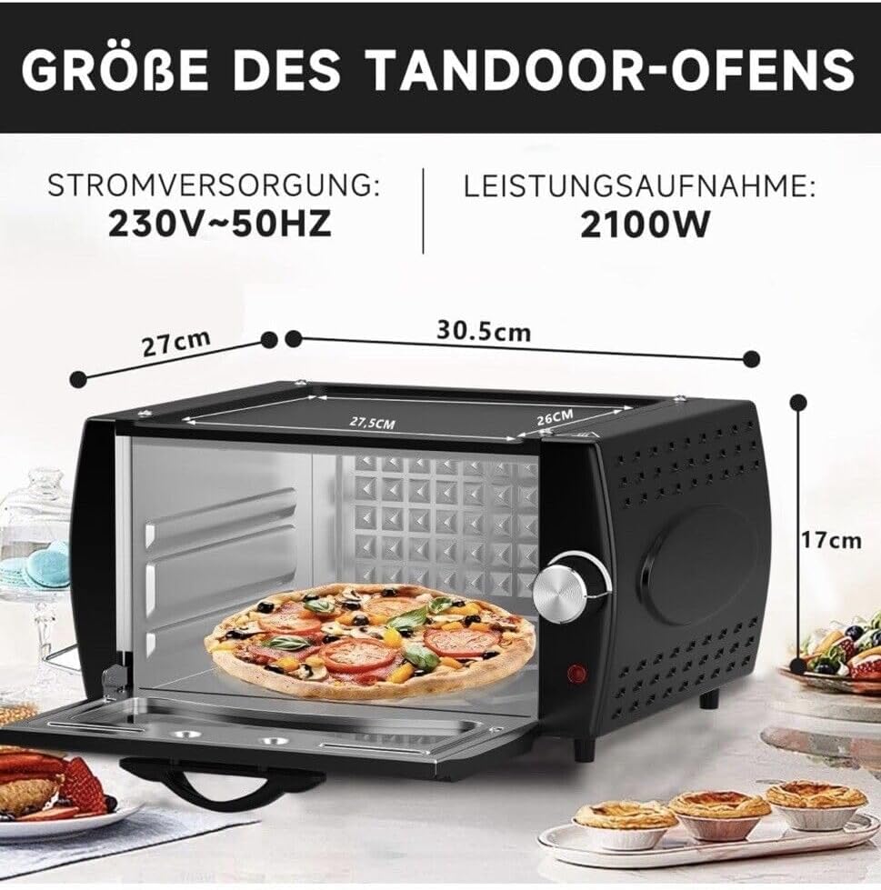 Generic Mini Tandoor Oven Tandur Grill Chapati Roti Lahmacun Manakish Pizza Naan Bread Electric 2100W 13L