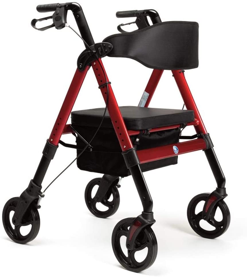 FabaCare Goliat XXL Rollator Height Adjustable Foldable with Seat and Backr