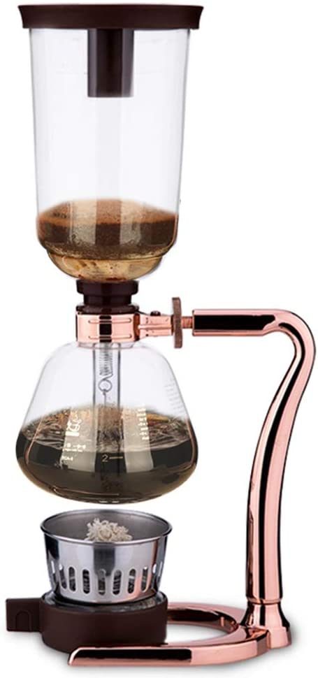 Feixunfan Siphon Coffee Machine Manual Siphon Coffee Machine for Home Cafe Tea Glass Pink 37cmx17.5cm