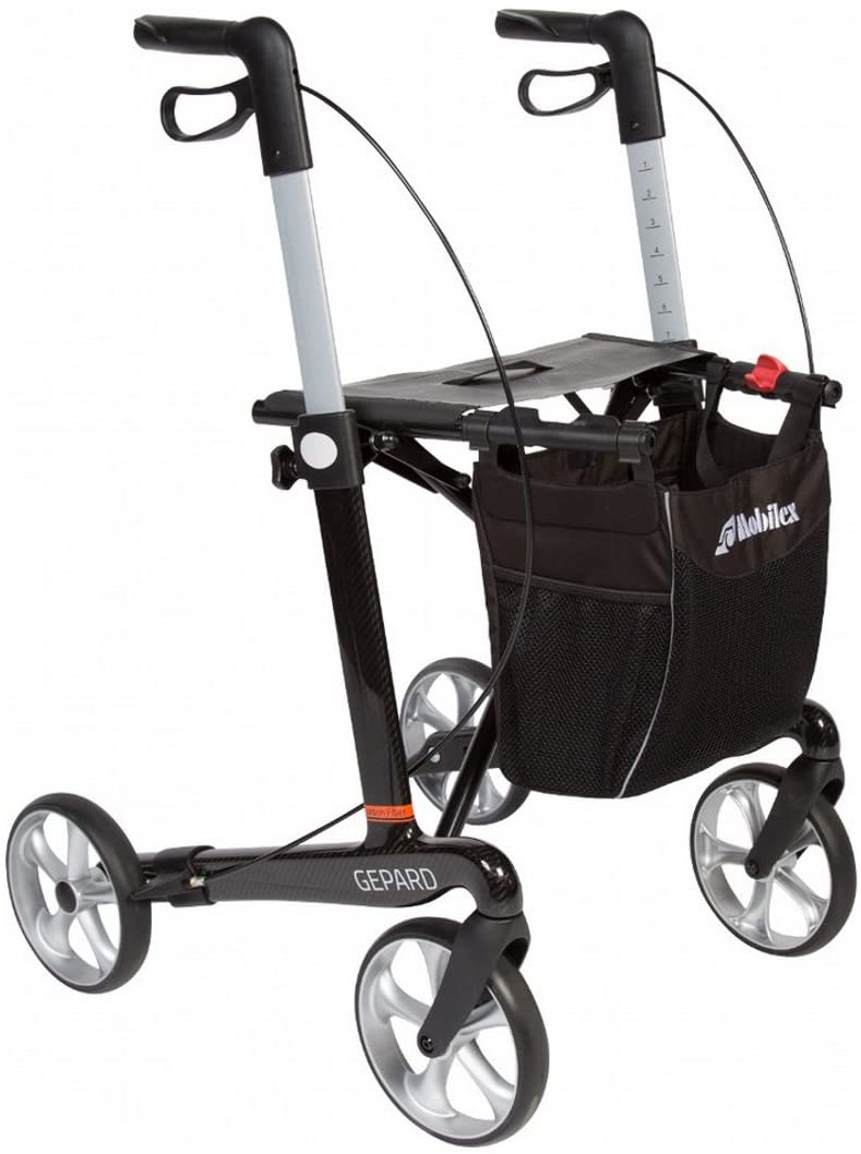 FabaCare Premium Cheetah Rollator with Grinding Brake, Carbon Fibre Carbon,