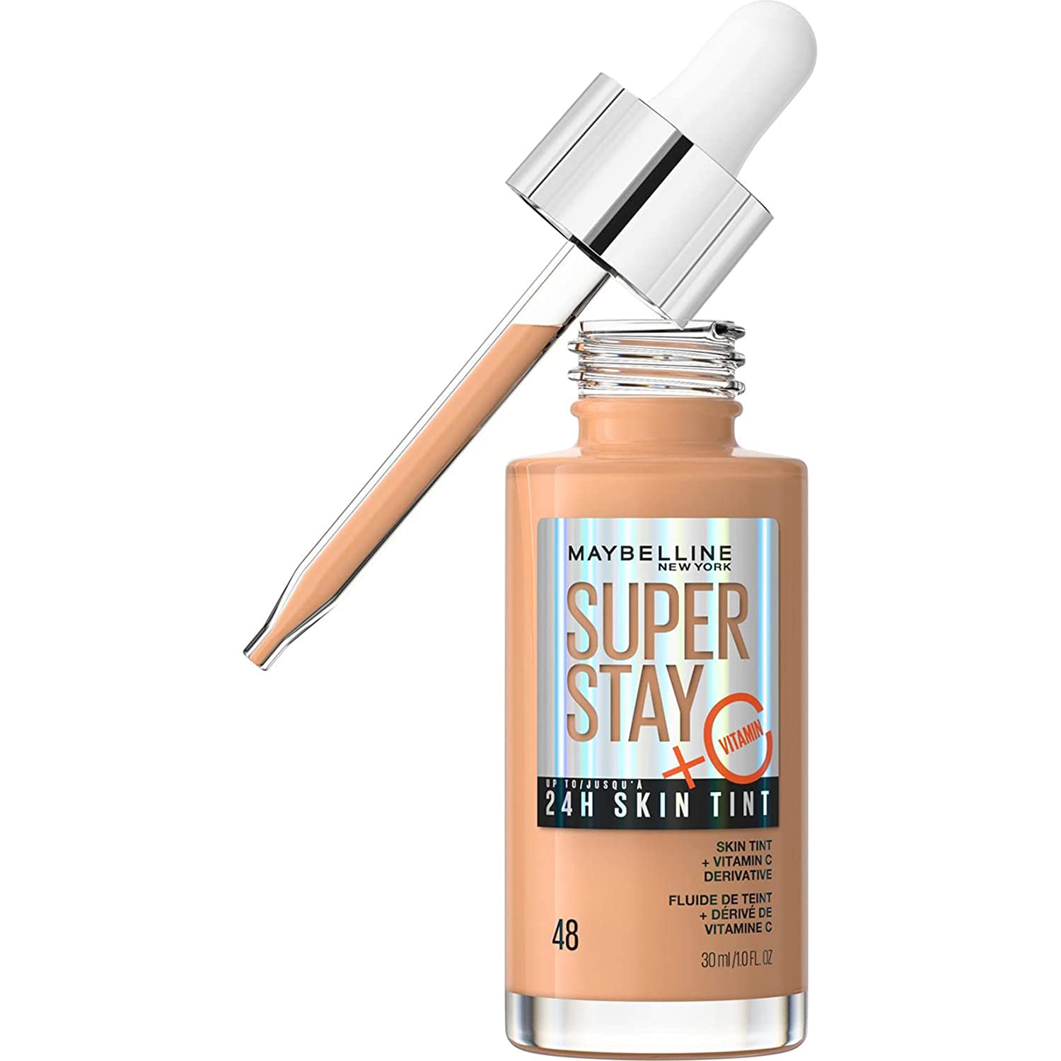 Maybelline New York Foundation Long Lasting Makeup With Vitamin C Vegan Formula Super Stay Skin Ink #48