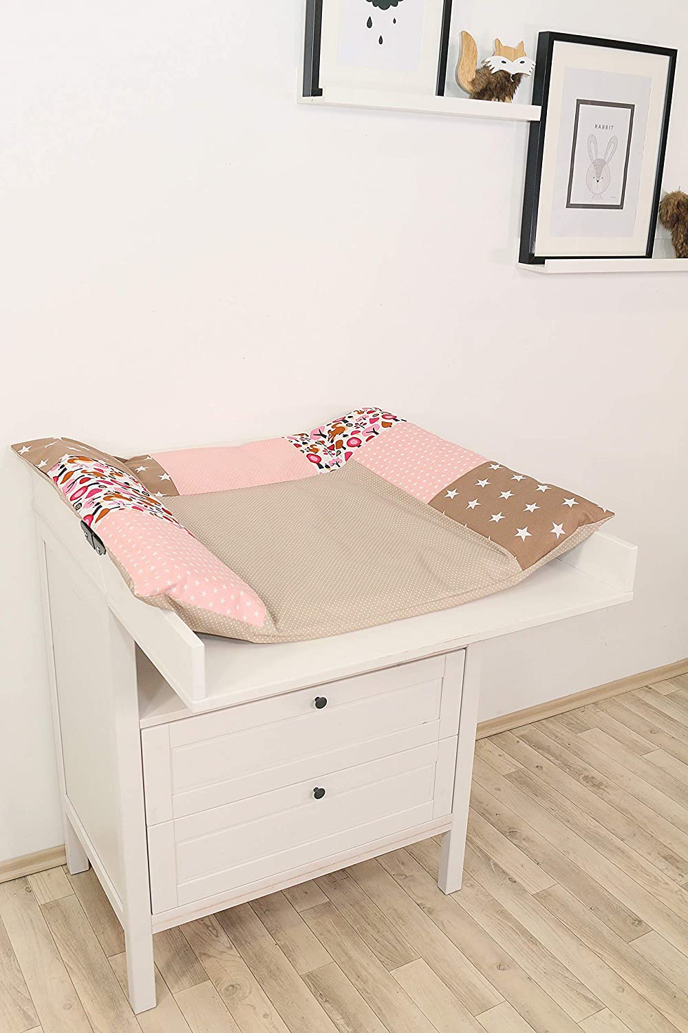 Ullenboom® Cover for Changing Mat in 10 Colours (85 x 75 cm, Baby Changing Mat, Made of Cotton) SAND PIECES