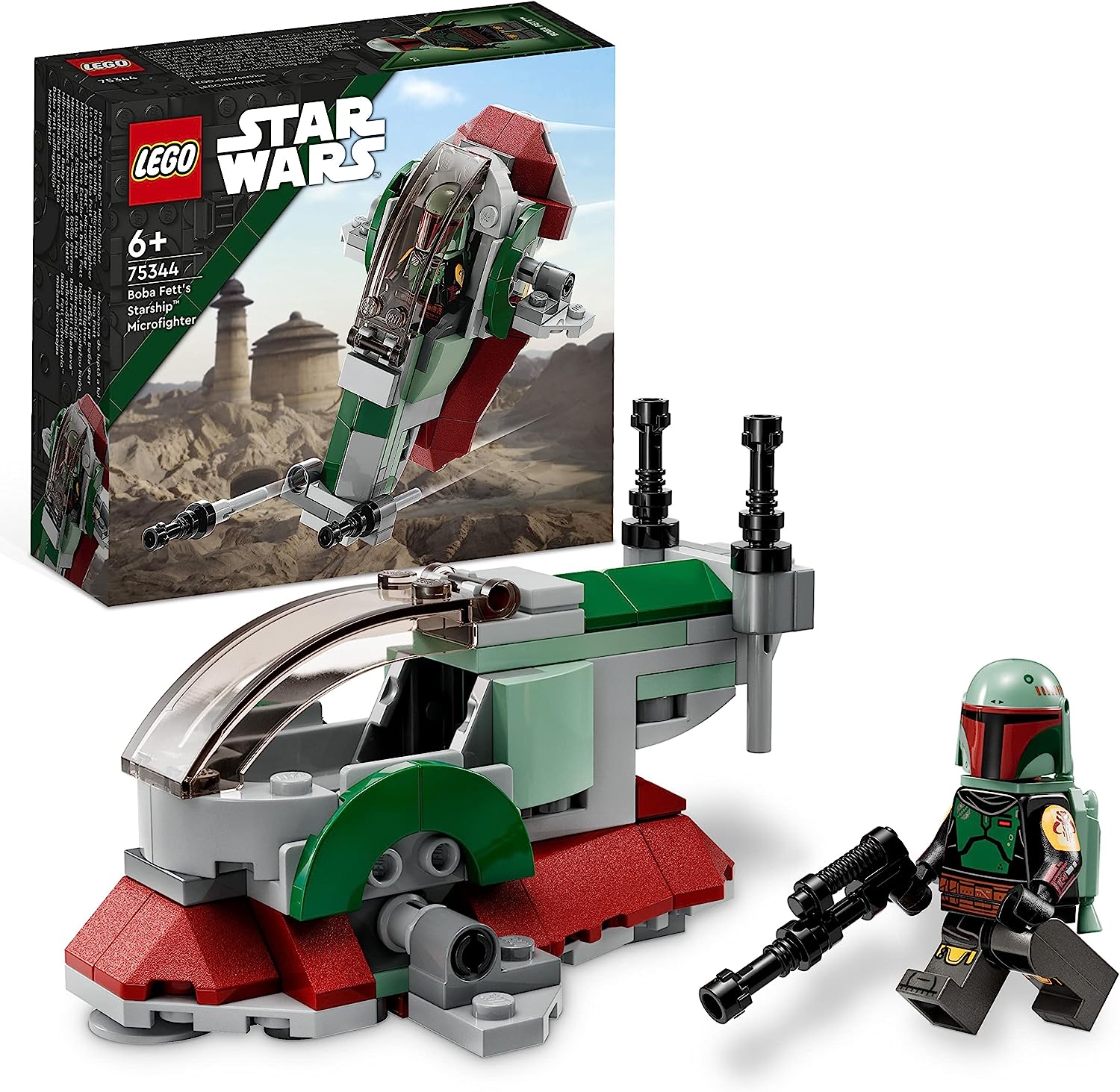 LEGO 75344 Star Wars Boba Fett Starship - Microfighter Set, Mandalorian Model, Buildable Toy with Patch Shooter and Adjustable Wings
