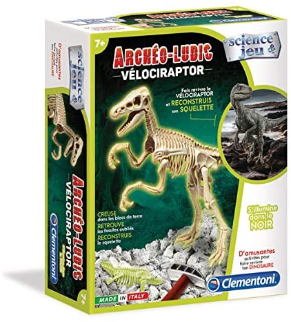 Clementoni- Archéo Ludic Velociraptor, 52459, Mehrfarbig