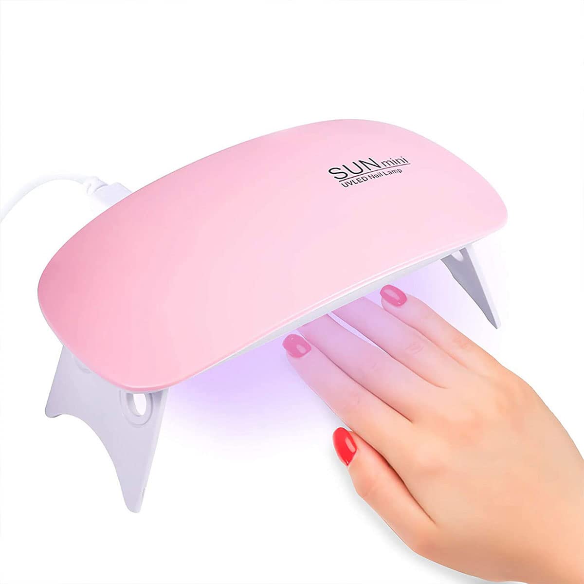 ARVONO Mini UV Lamp for Gel Nails, 6 W USB Portable LED Nail Lamp Curing Lamp for Nails, Nail Lamp with 45/60s Timer Dryer Lamp for Fingernails and Toenails, ‎pink