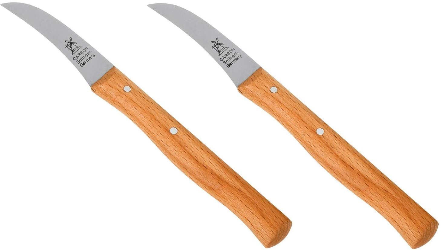 Windmühlenmesser Windmill 2 x 1486225010002 Vegetable Knife 60 mm Beech Long Handle Curved Blade