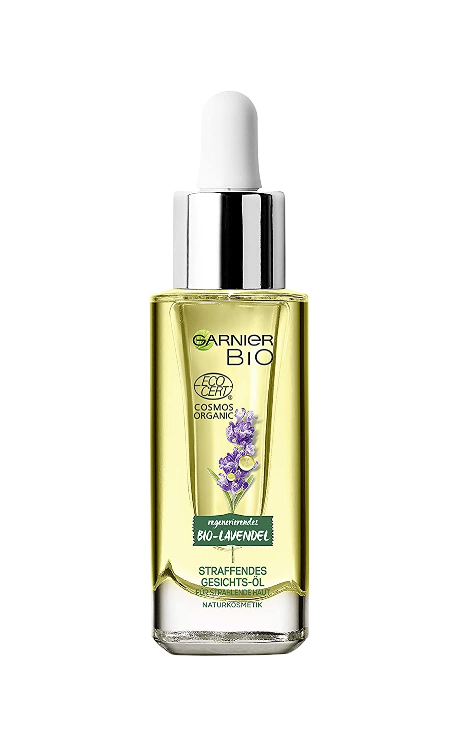 Garnier Organic Lavender Oil Firming Facial Oil Anti-Stress Natural Cosmetics Lavender Firming Face Oil 1 Pack of 30 ml