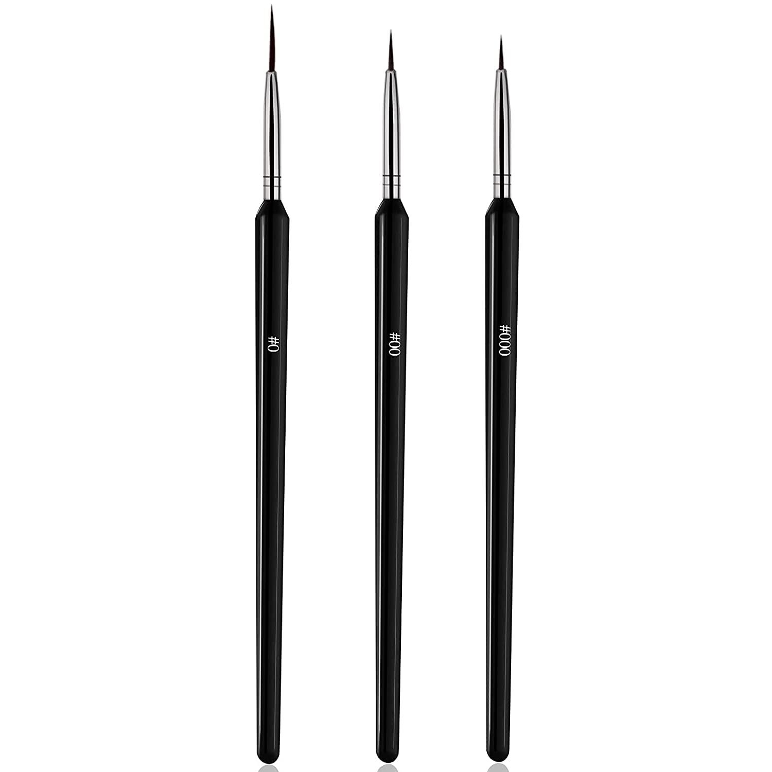 Nacerlary Nageldesign Pinsel, 3 Stück Profi Nail art Pinsel Set