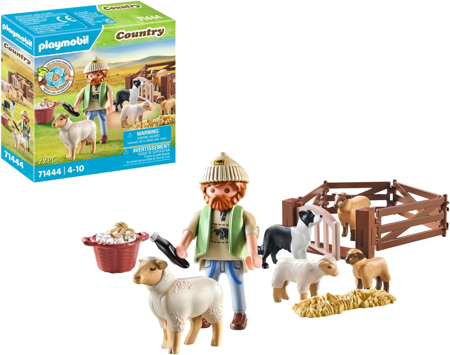 PLAYMOBIL Country 71444 Young Shepherd with Sheep from 4 Years
