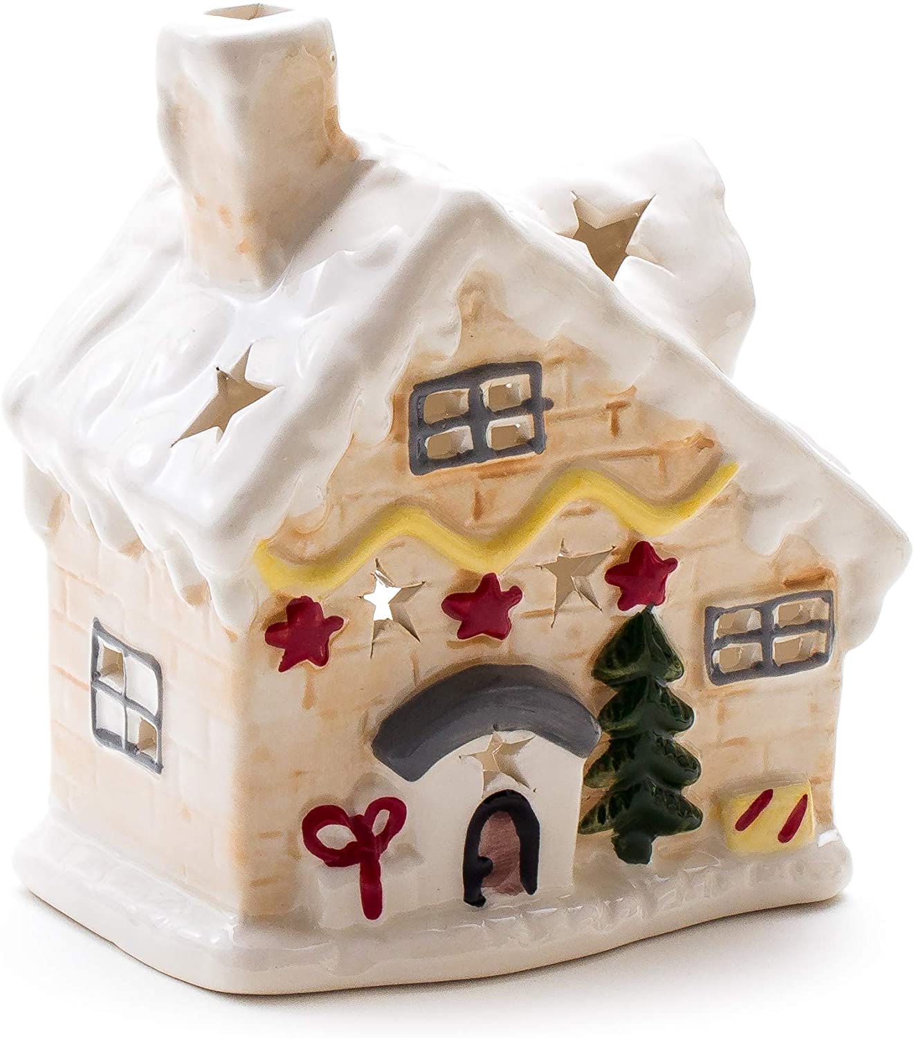 DARO DEKO Daro Decorative Ceramic Christmas House Tea Light Holder