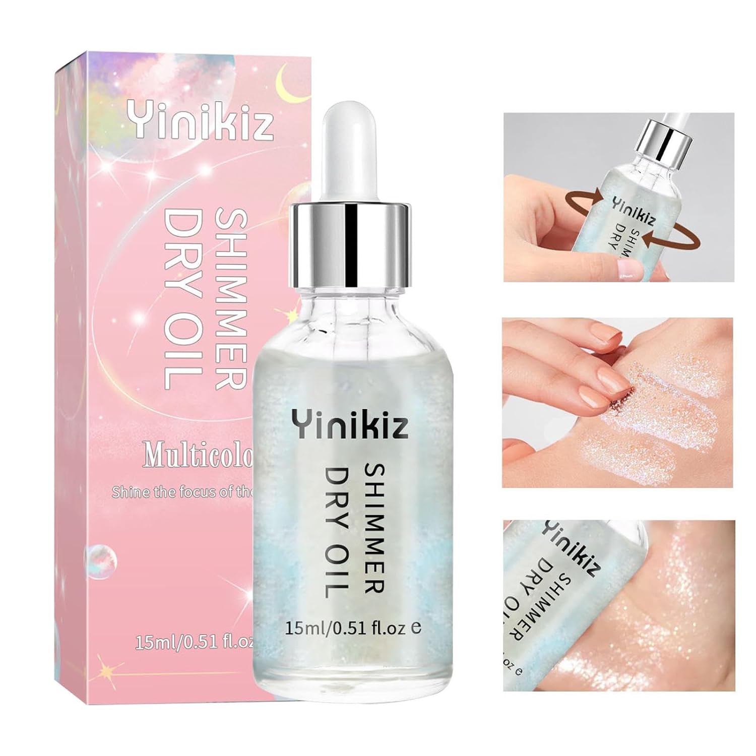 Face Marker Oil with Glitter, Body Oil, Glitter Body Oil, Full Coverage, Glitter Body Oil for Women and Girls by