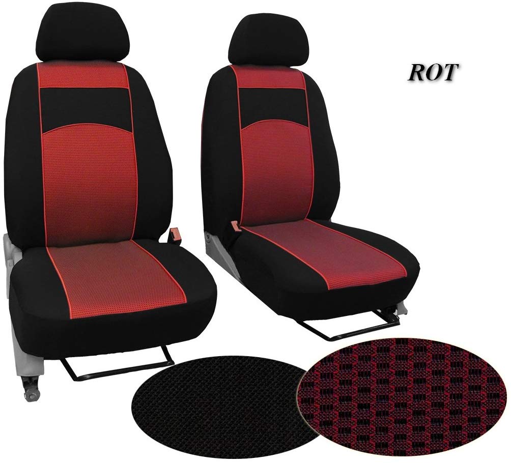 Customised Seat Cover, Model Specific Fit Driver and Passenger Seat Cover For Fiat Ducato III. Superb Quality Red Fabric Art VIP. In This listing (Design in Photo).