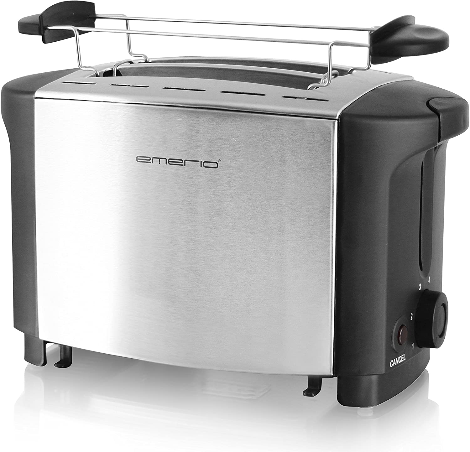 Emerio TO-108275.1 Toaster 18/8 Stainless Steel Black