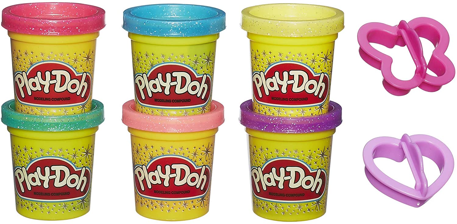 Play-Doh Play - Doh Imaginative And Creative Play, Glitter Dough, Multi-Coloured