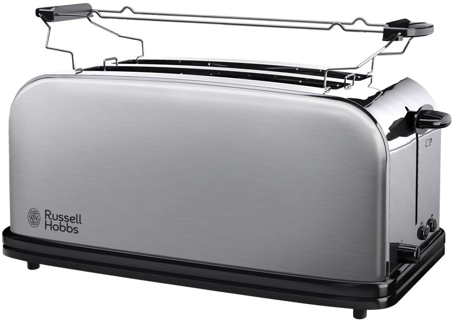 Russell Hobbs Adventure Toaster 2 Slot, Long Slot, 2 Extra Wide Slotted Chambers for 4 Slices of Toast, incl. Bun attachment, 6 adjustable browning levels + defrosting function, 1600 W, 23610-56