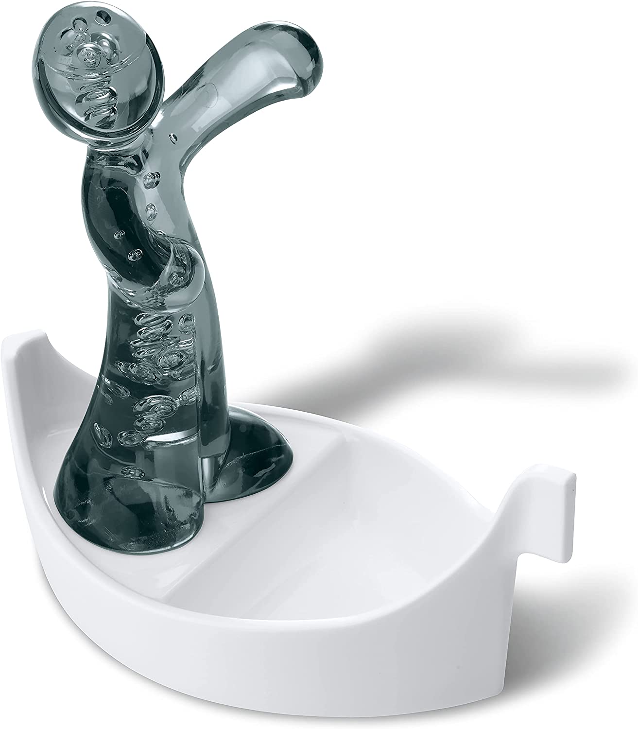 Koziol Cooking Spoon Holder, Cotton White-Transparent Grey