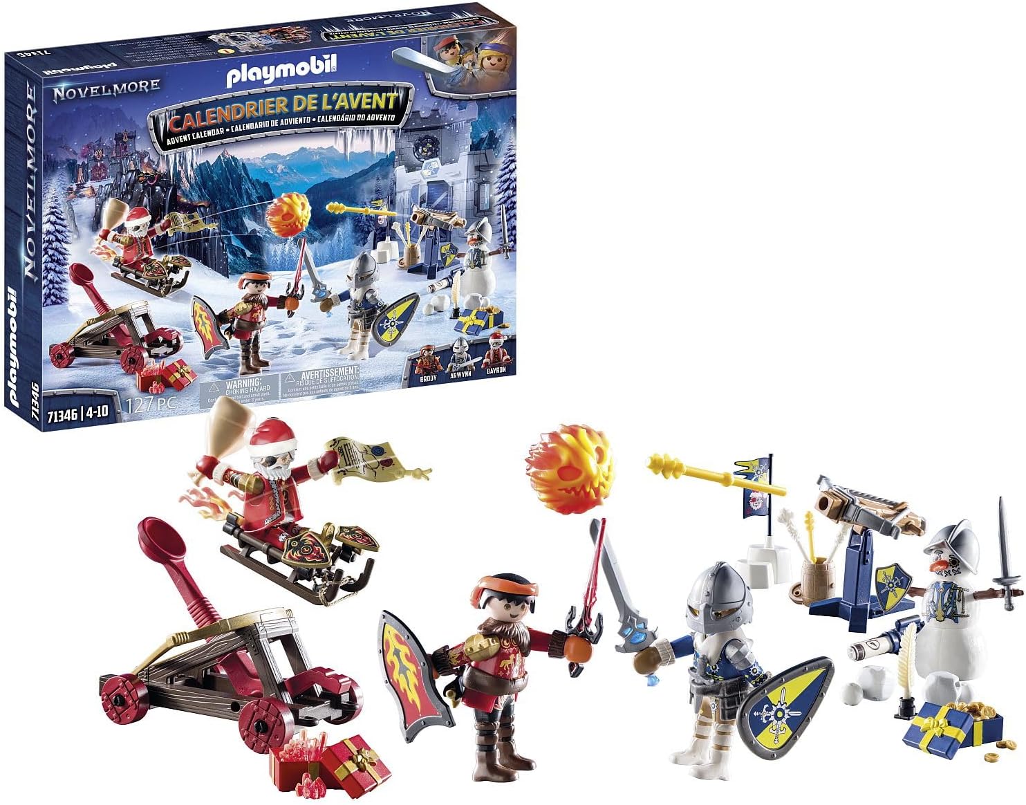 PLAYMOBIL Novelmore Advent Calendar 71346 Fight in the Snow, Advent Calendar for Knight Fans with Novelmore Figures, Advent Season Full of Surprises, Toy for Children from 4 Years