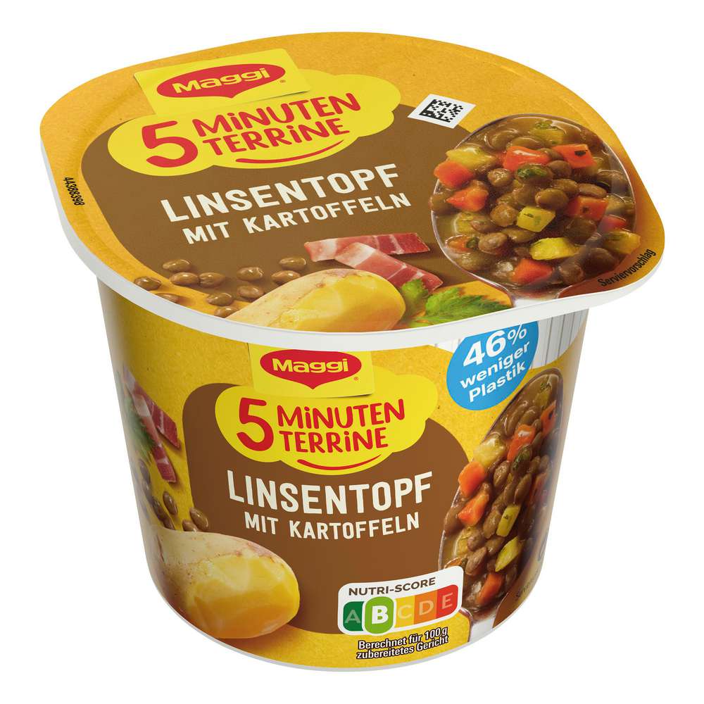 5 minute terrine, lentil stew with potatoes