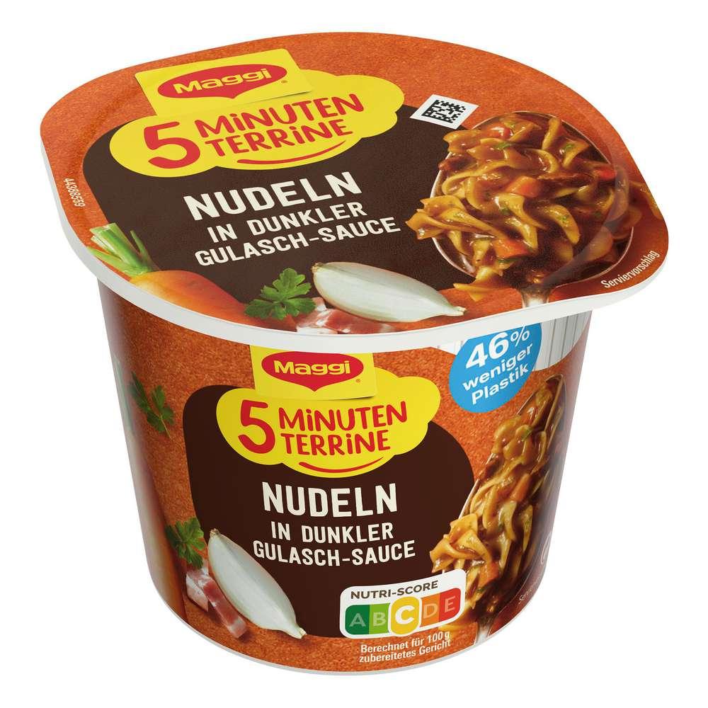5-minute terrine, noodles in dark goulash sauce