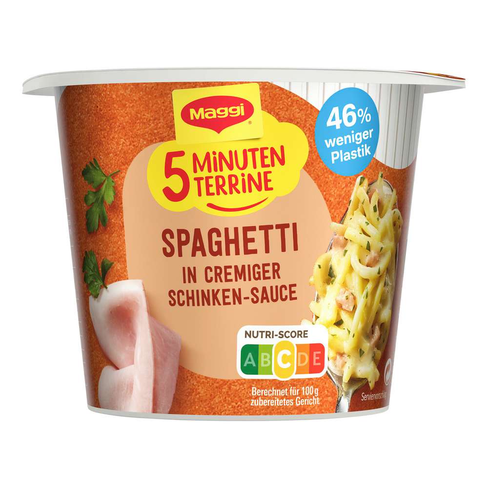5 minute terrine, spaghetti in ham sauce