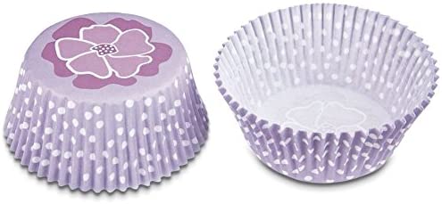 Staedter 50 Mini Paper Cake Cases Purple Flower