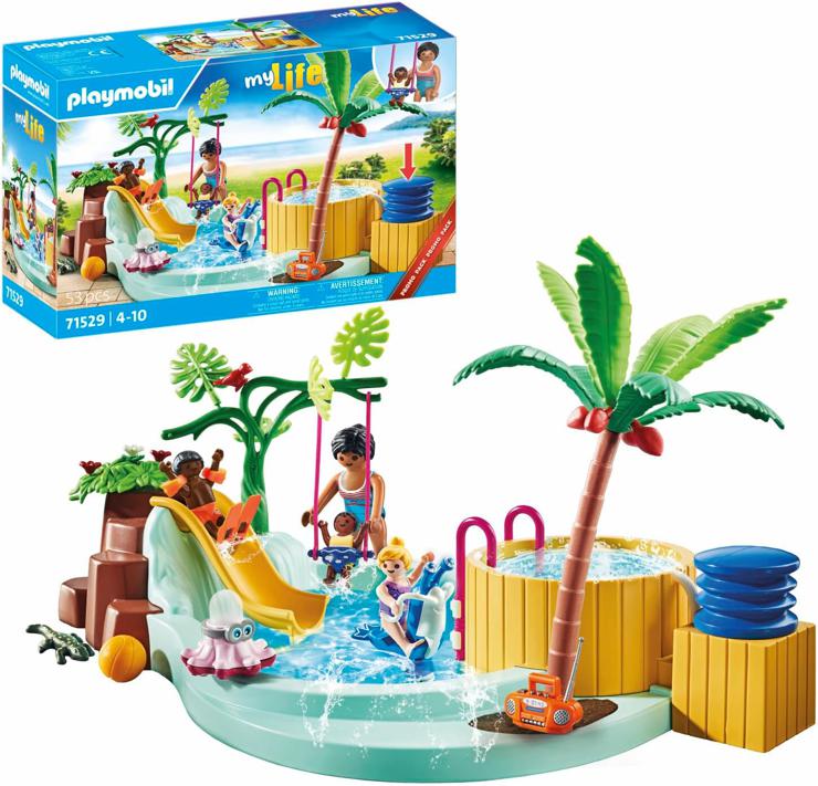 PLAYMOBIL Aktion 71529 Children\'s Pool with Whirlpool from 4 Years