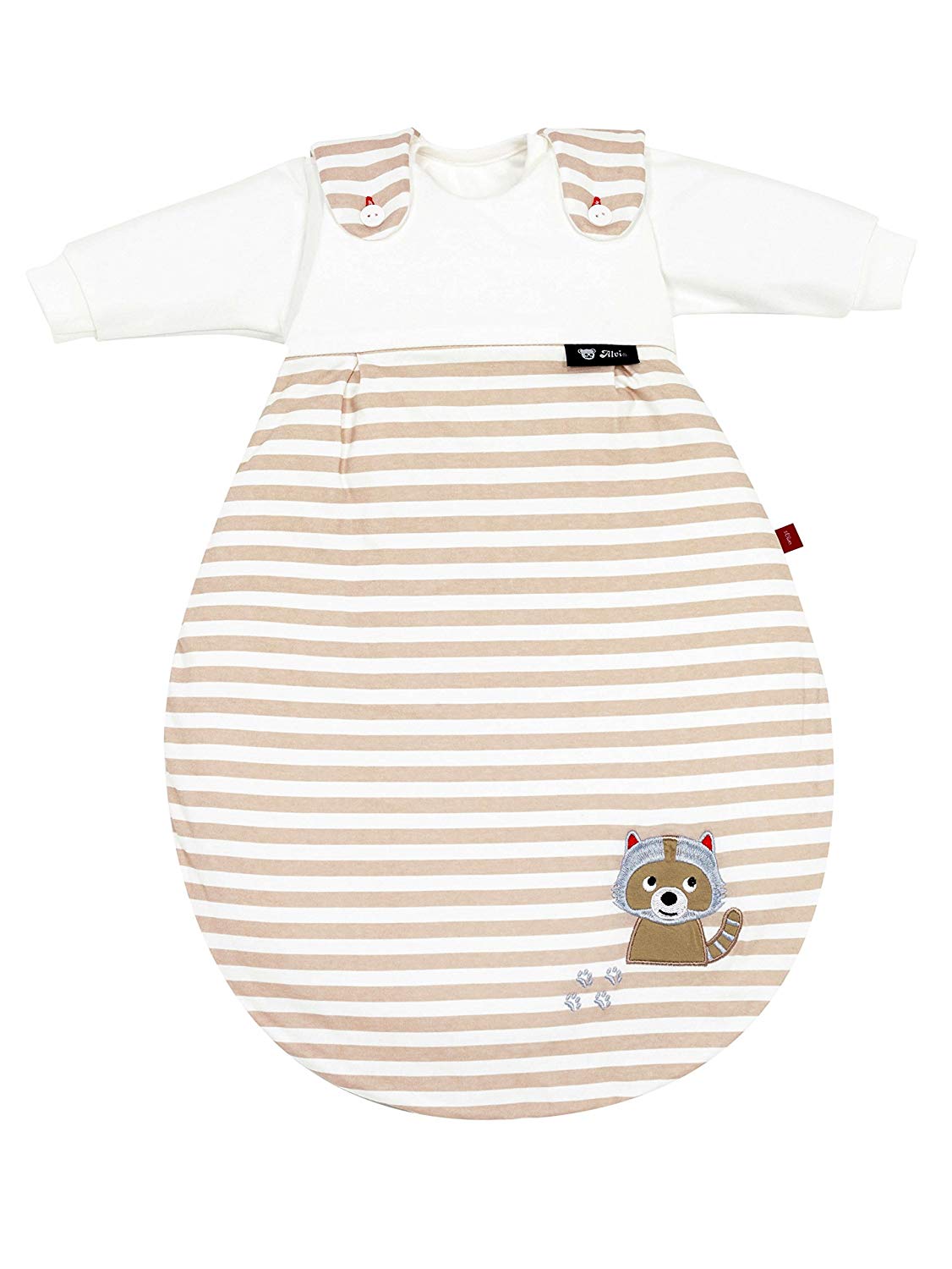 s. Oliver by Alvi Baby Mäxchen Baby Sleeping Bag Raccoon Set of 3, Size: 50/56, Design: Raccoon Beige