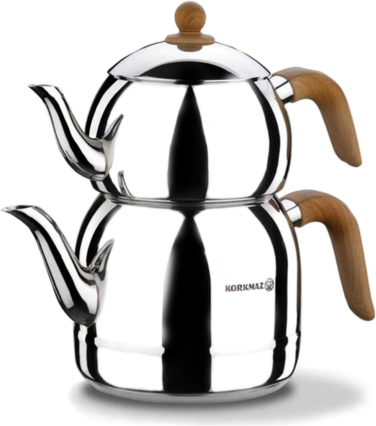 Korkmaz Caydanlik Takimi Tea Set Teapot Stainless Steel Set of 4