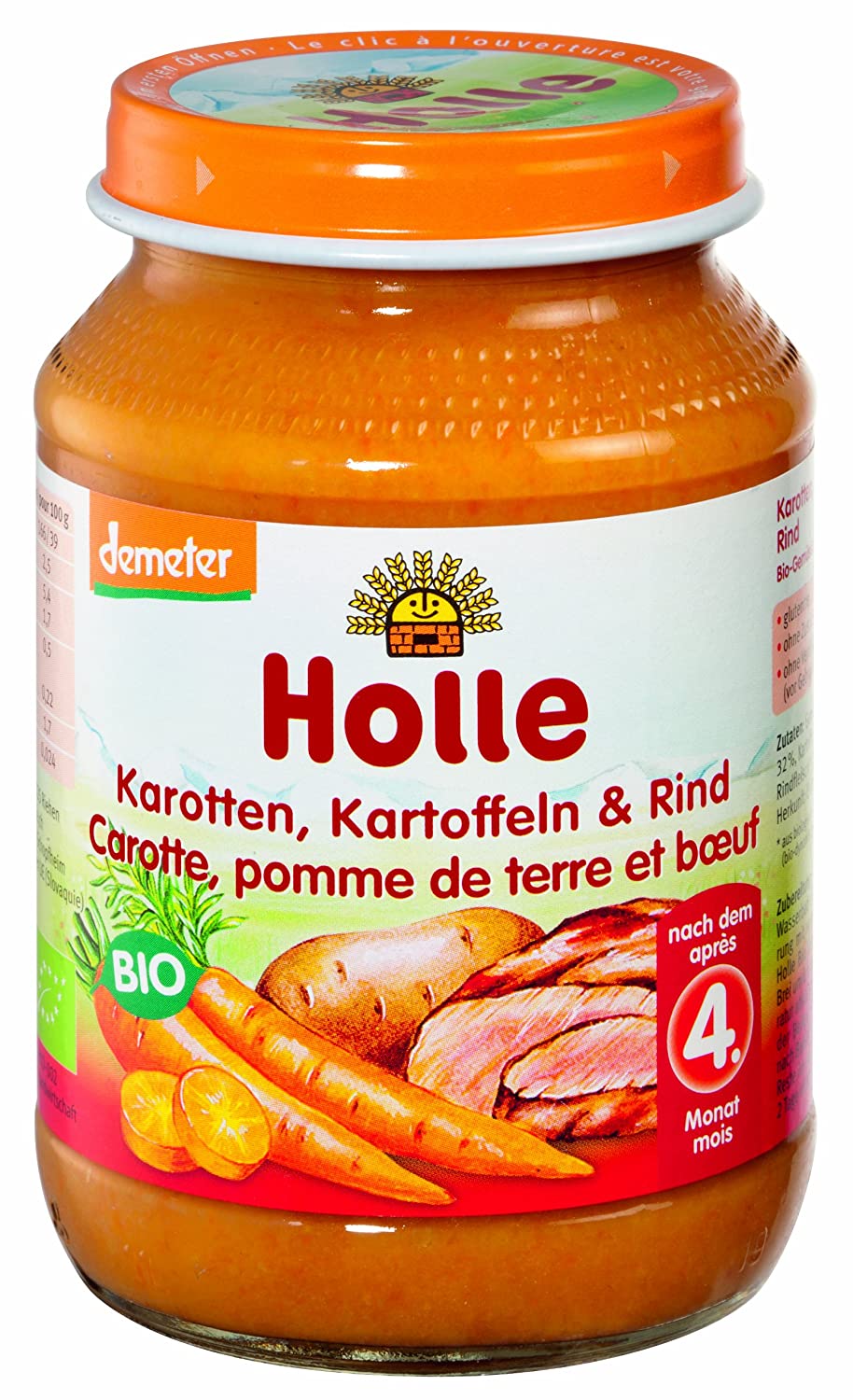 Holle Bio Karotten, Kartoffeln & Rind (6 x 190 g)