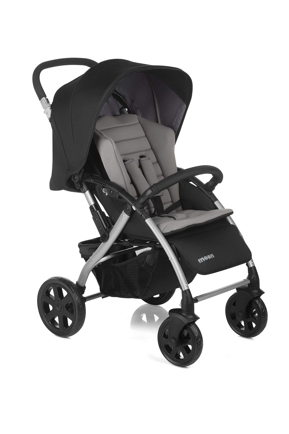 Nurse by Jané 8027 626 Moon Pro Pushchair, from 6 Months to 15 kg, Compact Folding, with Large Shopping Basket and Rain Cover, Grey, 9.2 kg