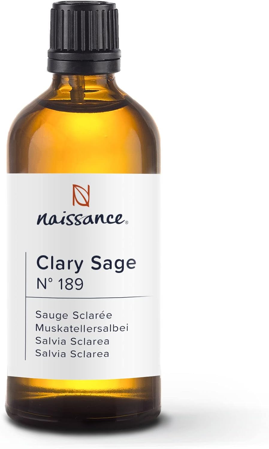 Naissance Clary Sage Essential Oil (No. 189) - 100 ml - 100% Natural Clary Sage Oil for Natural Cosmetics, Aromatherapy, Oil Burner - Fragrance Oil for Aroma Diffuser
