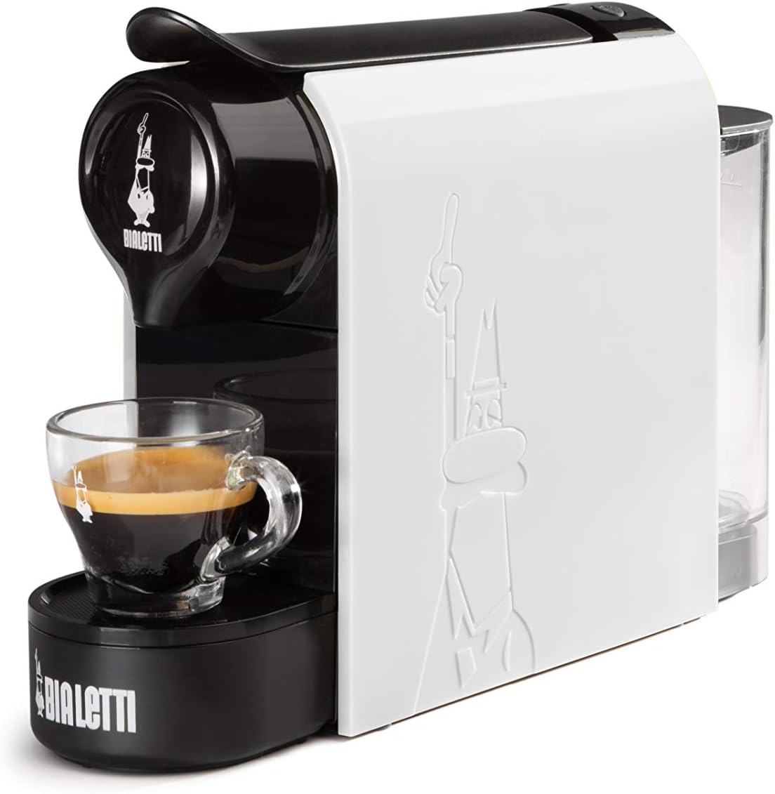 Bialetti Gioia Espresso Coffee Machine for Aluminum Capsules System Il coffee D \ 'Italia, Super Compact, White + 32 Capsules