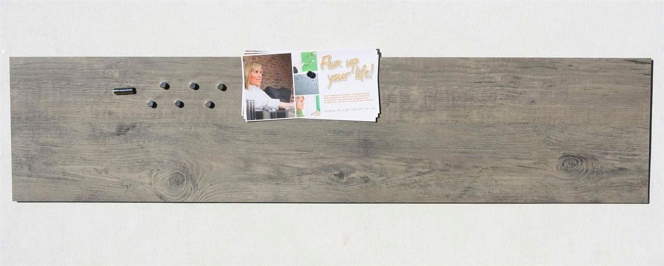 Magnet Board/Board In Wood – Oak Vinyl Grey Notice Board With Steel Backin