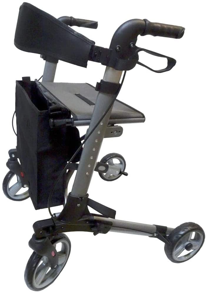 FabaCare LR-X Foldable Walker with Fully Equipped Lightweight Aluminium Rollator up to 136 kg with FabaCare Safety Reflectors