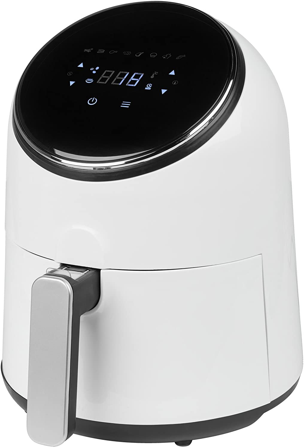Medion MD 18268 Hot Air Fryer 1300 Watt Output 2.6 Litre Capacity 8 Programmes Digital Control Panel White
